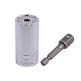 Universal Gator Socket, CESON 7mm to 19mm Universal Socket Wrench Adapter Ratchet Sockets Metric with Power Drill Adapter for craftsman, DIY-er, Homework, Bicycle Repair