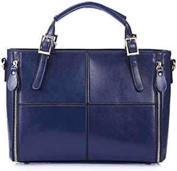 Womens Top Handle Satchel Handbags Designer Tote Purse Shoulder Bag Leather Padlock Briefcase Laptop Bag - Navy Blue