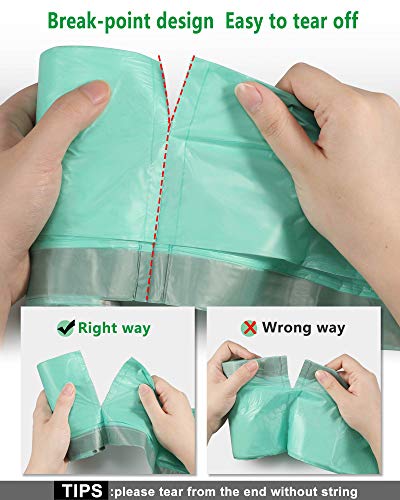 2.6 Gallon Trash Bags, AYOTEE Drawstring Trash Bags, 50 Counts Ultra Strong Bathroom Trash Bags Waste Basket Liners for Bathroom,Office,Pet,Car(Green)