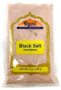 Rani Black Salt Powder (Kala Namak) Mineral 7oz (200g) ~ Unrefined, Pure and Natural | Vegan | Gluten Friendly | Indian Origin | Perfect for Tofu Scramble - Natural Egg Taste