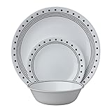 Corelle Livingware 24-Piece Dinnerware Set, City Block,Service for 8