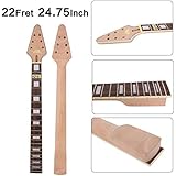 Yinfente Guitar Neck 22 fret 24.75 inch Flying V Electric Guitar Rosewood Guitar Fretboard Binding Headstock (bolt on)