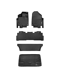 SMARTLINER   Alfombrillas de 3 filas y forro de carga para Honda Odyssey 2018 2019, color negro