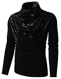 H2H Mens Casual Slim fit Fashionable Designed Shirring Long Sleeve T-shirts