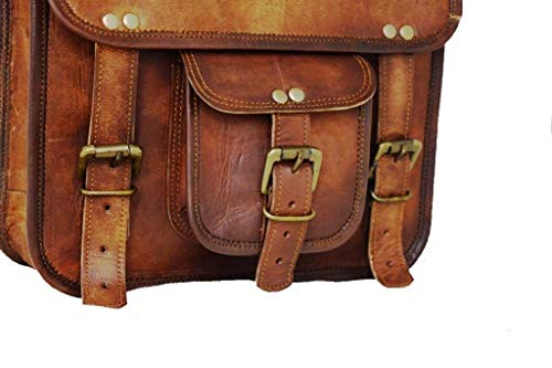 image for LBH Motorcycle Side Pouch Brown Leather Side Pouch Saddlebags Saddle P