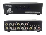 CERRXIAN 4 Port 4 Input 1 Output Video Audio AV Switch Selector Splitter Box