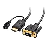 Cable Matters 6 Feet Active HDMI to VGA Cable with 3 Feet Micro USB Cable