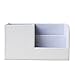 KINGFOM Desk Organizer Office Supplies Caddy Pu Leather Multi-function Storage Box Pen/Pencil,Cell phone, Business Name Cards Remote Control Holder White