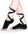 Aeiniweraabbcc Women Socks, for Barre/Yoga/Ballet/Pilates/Studio, Lace-Up, Non-Slip, Toeless, One Pair (black)