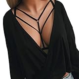 Han Shi Strappy Bra, Fashion Bralette Halter Elastic Body Cage Criss Cross Bustier Tops