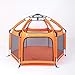 Pop 'N Go - The World's Best Kids Playpen - Lightweight & Portable - For Inside or Outdoor Use - Safety Locks Keep Playpen Firmly Planted and Secure - Free UV Shade with Every Order!(Orange and Gray)