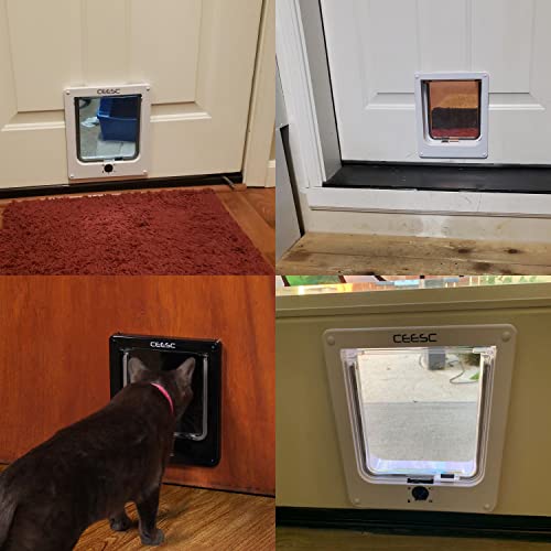 CEESC Cat Doors, Pet Door with Rotary 4 Way Lock for Cats