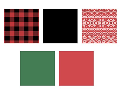 Rustic Christmas Gift Wrapping Tissue Paper Set - 120 Sheets - 14" x 20" - Patterned and Solid Color