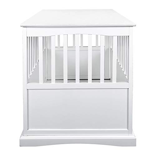 Casual Home Wooden Large Pet Crate, End Table, White 36.50" x 24.00" x