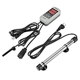 Hygger Titanium Aquarium Heater for Salt Water and Fresh Water, Digital Submersible Heater with External IC Thermostat Controller and Thermometer, for Fish Tank 20-45 Gal (200W)