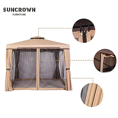 SUNCROWN Outdoor Patio Garden Gazebo 10 x 10 FT AllSeason Permanent