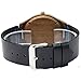 Topwell Walnut Wood Case Men' Watches Blue Second Hand with Black Genuine Leather Band Wristwatches