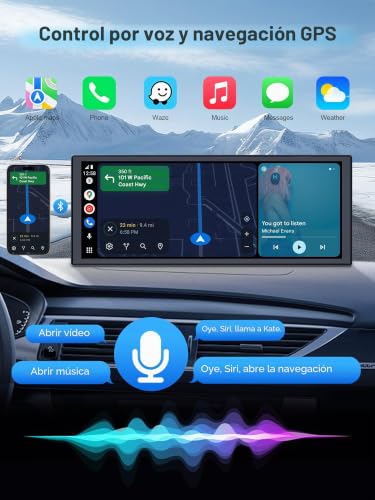 INNOVV V2 10.3" Apple CarPlay Android Auto Wireless Display 1920x720 IPS Touch Screen for Car GPS Navigation, Mirror Link, Siri with Adjustable Magic Stand