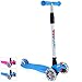 BELEEV Scooters for Kids 3 Wheel Kick Scooter for Toddlers Girls Boys, 4 Adjustable Height, Lean to Steer, Light up Wheels, Extra-Wide Deck, Easy to Assemble for Children Ages 3-12 (Blue Black)