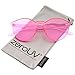 zeroUV One Piece PC Lens Rimless Ultra-Bold Colorful Mono Block Sunglasses 60mm (Light Pink)