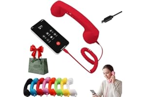 Retro Phone Handset, 90s Style Vintage Retro Telephone Handset, Old School Cell Phone Receiver with Microphone & Speaker, USB