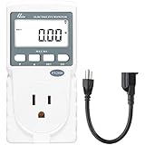 Poniie PN2000 Plug-in Kilowatt Electricity Usage Monitor Electrical Power Consumption Watt Meter Tester w/ Extension Cord