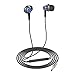Earphones with Microphone and Volume Control ROCK Y5 Stereo Noise Isolating Wired Sport Headphones Tangle-Free Metal Housing Cable in-ear Earbuds Compatible for all 3.5 mm Audio Jack Device (Blue)