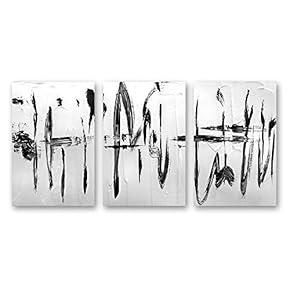 3 Panel Canvas Wall Art Black and White Abstract Pictures Home Wall Decorations for Bedroom Living Room Paintings Canvas Prints Framed - 16"x24" x 3 Panels