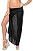 LA LEELA Women's Bikini Sarong Cover up Wraps One Size Solid Black