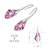Pink Drop Earrings Jewelry for Women,Women's Rose Red Swarovski Earrings