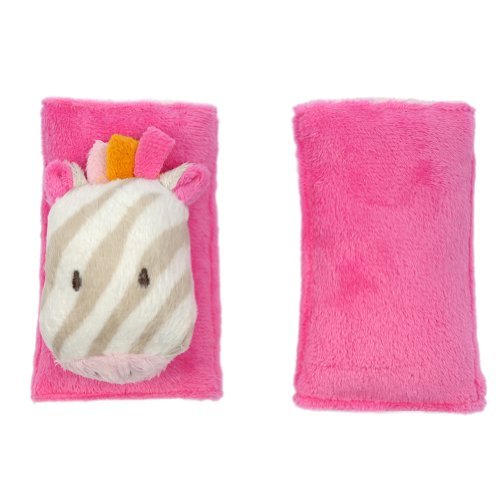 Blankets and Beyond Super Plush Baby Zebra Strap Cover Pink