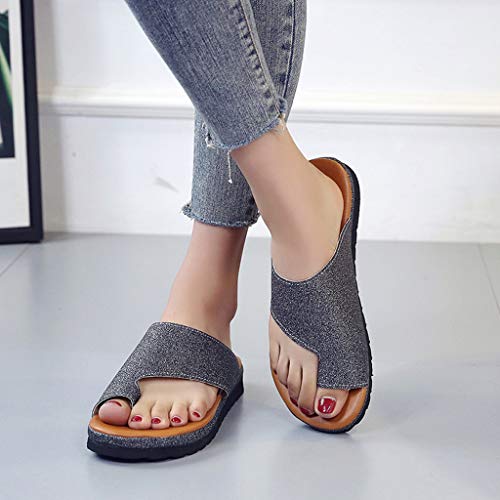 2019 New Women Comfy Platform Toe Ring Wedge Sandals Shoes Summer Beach Travel Shoes Comfortable Flip Flop Shoes - Thumbnail 3