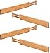 TILEMALL Bamboo Kitchen Drawer Dividers Drawer Organizers Expandable Drawer Dividers Wood Desk Drawer Organizers, Tray Organizer for Kitchen, Baby Drawer, Bathroom, Bedroom, Office or Dresser
