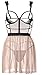 ShyLove Women's Sexy Lace Lingerie Dress Cupless Strappy Chemise babydoll Nightwear (XXL, Apricot)