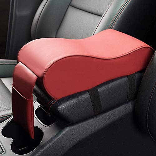 MeiBoAll Car Armrest Cushion,Memory Foam Car Armrest Pad,Auto Center Console Armrest Pillow with Phone Holder Storage Bag Universal Fit for Most Car