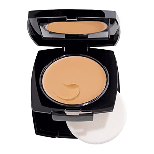 AVON TRUE COLOUR MATTIFYING CREAM TO POWDER FOUNDATION COMPACT SPF12. Soft Honey