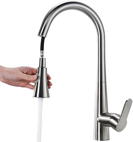 Kitchen Sink Stainless Steel Brushed Faucet Kitchen Dragon Pull Faucet washbasin hot and Cold Basin Faucet with Replaceable