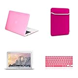 TOP CASE - 4 in 1 Bundle Deal Air 13-Inch Rubberized Hard Case, Keyboard Cover, Screen Protector and Sleeve Bag for MacBook Air 13