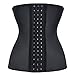 Sport Latex Underbust Steel Boned Waist Trainer Corset and Bustiers with 3 Hooks,black-S