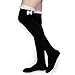 kilofly Women's Lace Trim Knee-High Boot Socks, Value Set of 2 Pairs,Black & Light Gray,One Size