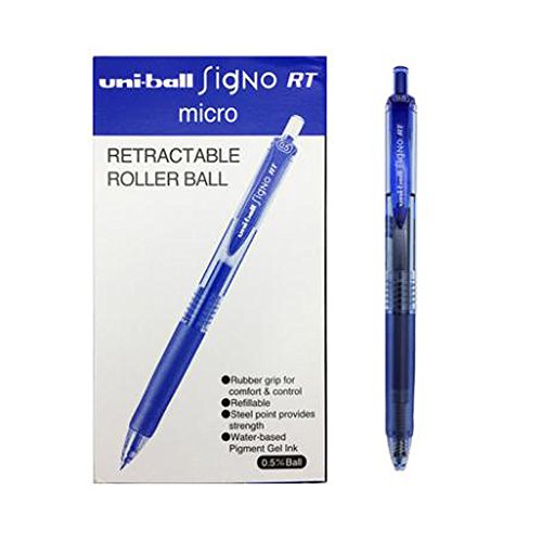 12pcs UNI-Ball Signo UMN-105 0.5mm Fine Gel Rollerball Pen B006 (Blue)