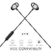 GEVO Noise Isolating in-Ear Headphones with Mic, Stereo Bass Earbuds, Sports Headphones with Ear Fins, Secure Fit for Exercises Like Running, Jogging, Gym in Ear Earbuds(Gray-Black)