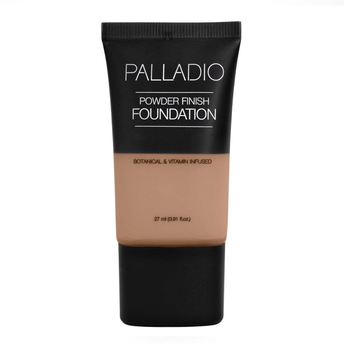Palladio Powder Finish Liquid Foundation, Natural Matte Appearance, Reduces Fine Lines, Covers Large Pores, Hides Imperfections, All Day Wear, Sheer to Medium Coverage, Caramel — image 1