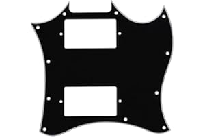ROZILO Full Face No Hole American Standard SG Pickguard Scratch Plate with Screws Fit SG Guitar Epiphone SG Black 3Ply