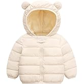 Winter Down Coats for Kids Baby Boys Girls Light Puffer Padded Jacket Bear Hoods Infant Outerwear