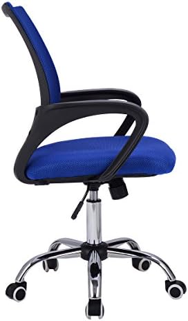 Allure Home Style - Ergonomic Mid-back Mesh Computer Office Chair Desk Task Task Swivel Blue