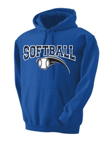 Sports Katz Big Girls 'Zebra' SOFTBALL Hoodie Royal Youth Medium