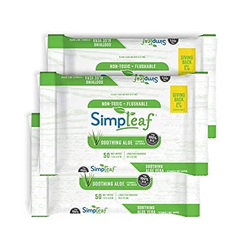 Simpleaf Flushable Wet Wipes For Adults Eco Friendly, Paraben
