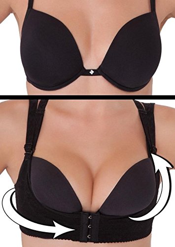 Boolavard Women's Magic Bra Shaper Vest Breast Support (Large / 6-8, Black) - Thumbnail 3