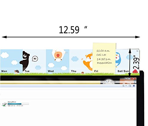 Goblin's Treasures Weekly Plan Monitor Message Board/Computer Monitors Side Panel/Memo Board Message for Monitors/Sticky Boards for Computer Screen(Weekly Plan)